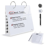 Desktop Glass Dry Erase & Acrylic Aesthetic Desk Calendar Weekly to-do List Combo, Small Magnetic Standing Whiteboard, Desk Flip