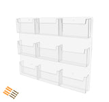Marketing Holders Post Card Holder Acrylic 9 Pocket Holds 6 Printed Media Hanging Hardware Included Use at Art Galleries Hotels