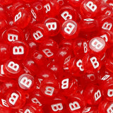 200PCS Letter Beads 4x7mm Acrylic Colorful Transparent Letter B Beads for Jewelry Making Bracelet