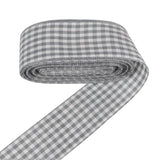 Gingham Ribbon Plaid Ribbon for Gift Wrapping Party Wedding Christmas Decoration (Gray,1 (25mm) x 10 Yards)