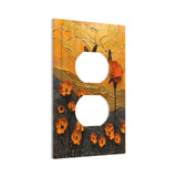 Xuejiaku Outlet Covers Oil Painting Abstract Orange Butterfly Flower 1 Gang Duplex Light Switch Cover Plate Decorative Wallplate