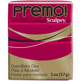 Sculpey Premo Polymer Oven-Bake Clay, Alizarin Crimson Hue, Non Toxic, 2 oz. bar, Great for jewelry making, holiday, DIY, mixed