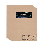 Eduway A3 12X16 Inch Mdf Board Wood Sheet For Mandala , Lippan, Resin Art & Craft, 4Mm Thick, Pack Of 4 - Premium Cardboard Mate