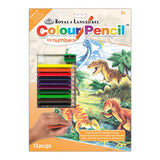 Royal Brush Color Pencil by Number Kit 8.75X11.75Dinosaur Fun, Multicolor
