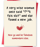 MQMRYeto New Job Card, Funny Leaving Cards for Bestie Friend, Happy Farewell Card for Men Women, New Job Congratulate Gifts for