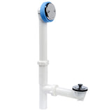 Dearborn P8227BG Full Kit, Plastic Tubular White UniLift Stopper w/ Chrome Finish Trim Zinc Drain Unit, 2 Hole Faceplate