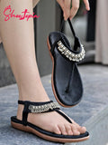 Shoetopia Women'S Flat Sandal-8 Kids Uk (Snd-Jhoomer-Black)-Eu41,Black,8,B0D4JT9G92