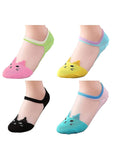 Cozyway Ankle Length Cotton Socks For Women & Girls Cat Face Printed Socks Combo Pack Of 4 Pair Free Size