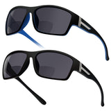ZERPEET 2 Pack Bifocal Sunglasses for Men with Built-in Readers, TR90 Frame UV400 Protection Wrap Around Reading Sun Glasses for