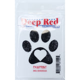Deep Red Stamps Pawprint Rubber Cling Stamp 2 x 2 inches