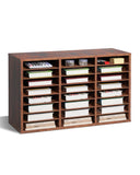 VEVOR Literature Organizer, 24 Compartments Office Mailbox with Removable Shelves, Wooden Mailbox Sorter Particle Board Office H
