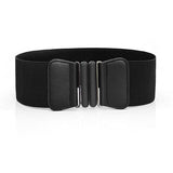 Romp Fashion Women Black Srtrechable Leather Buckle Belt