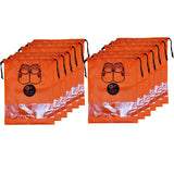 Kanushi Industries Transparent Shoe Pouch/Cover/Bag/Organizer, Set Of 12 (Orange Color)(ScWdOrg12Pc)