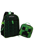 Kidsville Official Minecraft 11.8L Backpack with Lunch Bag & Water Bottle for Boys & Girls | School Bag Set of 3