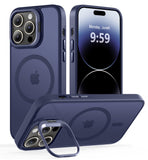 VoBoEo Magnetic Case for iPhone 14 Pro Max with Kickstand, Compatible with Magsafe, Built-in Camera Stash Stand, Military Protec