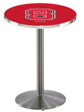 Holland Bar Stool Co. L214-36 Stainless Steel North Carolina State Pub Table with 36 Dia. top
