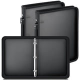 Teling 2 Pcs 2 Inch Zipper Binder 3 Ring Organizer, Black
