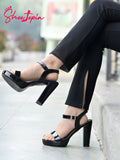 Shoetopia Women'S Girls-Heel-1805 Heeled Sandal-6 Kids Uk (Girls-Heel-1805-Black)-Eu39,Black,6,B0D4VPGV8G
