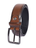 Sazara Casual Black Leather MenS Belt Classic Pin Buckle Formal Genuine Leather Belt For Men 2C (34, Brown)