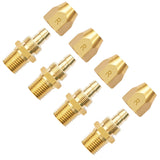 Pronese 4pcs Premium Solid Brass Pneumatics Reusable Rubber Hose-End Repair Fitting, 3/8 Barb For 3/8-Inch ID Rubber Air Hose Wi