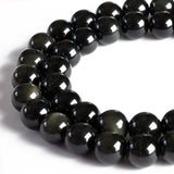 100pcs 8mm Rainbow Obsidian Beads Natural Gemstone Beads Round Loose Beads for Crafting and Jewelry Making