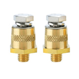 Ampper 3/8-16 Thread Male Brass Side Post Battery Terminal Charging Posts, Standard Side Post 3/8 Battery Post Adapter (+/-) wit