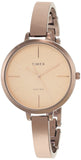 Timex Analog Watch For Women With Rose Gold Round Dial & Brown Brass Bracelet Band Water Resistant Women'S Wrist Watches - Twel1