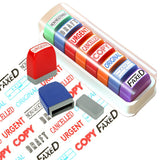 Ofifo 8Pcs Office Stamps With Compact Storage Case Colorful File Stamps For School & Office, Utility Stamp Stationeries(Multicol