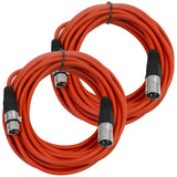 Seismic Audio - SAXLX-25Orange-2Pack - Pair of Orange 25 Foot XLR Male to Female Microphone or Patch Cable (2 Pack)