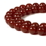 BEADNOVA Red Agate Beads Natural Crystal Beads Stone Gemstone Round Loose Energy Healing with Crystal Stretch Cord for Jewelry M
