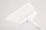 SPARTA 41082EC02 Plastic Color Coded Broom, Flagged Bristles, Long Broom With Angled Head For Large Debris, 56 Inches, White