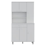 Tuhome Della 90 Kitchen Pantry, One Drawer, Multiple Cabinets, Two Open Shelvess -White
