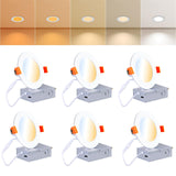 CycevSun 4 Inch LED Recessed Lights Canless Dimmable & 5 CCT Selectable, Ultra Thin Wafer Downlight Soffit Ceiling, Exterior Out