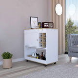 Camelia Bar Cart -Living Room -Light Oak / White