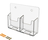Marketing Holders Business Card Holder Hanging Vertical 2 Pocket for 2 x 3.5 Contact Cards Clear Acrylic Appointment Cards Gif