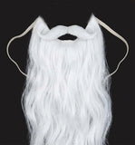 BITONA Ramleela Rishi Muni Beard with White Moustache | Mythological Costume Accessory | Free Size for Teenagers | Ideal for Sta