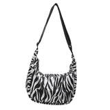 Snappsy Girls Crossbody Bag With Zipper Women Shoulder Bag For Walking Biking Travel Zebra Print