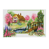 Zoomella Beautiful Spring Scenery Diy Stamped Cross Stitch Kit PrePrinted Pattern Home Decoration| Crafts|Needlecrafts & Yarn|E
