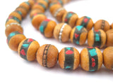 The Bead Chest 8mm Inlaid Sandalwood Mala Beads: Fragrant Aromatic Wooden Meditation Beads for Yoga, Jewelry, Necklace, Chanting