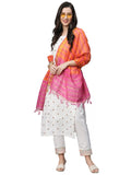 Gosriki Women'S Cotton Blend Embroidered Straight Kurta With Pant & Dupatta (Silksi-White-Gs_L_White_Large),White,,B0BV73XF3S