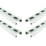 Metal Strut Channel, 1-5/8 x 13/16 inch, 14 Gauge, Slotted Back, 4ft, Electro-Galvanized, Silver (2)