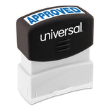 Universal UNV10043 PreInked OneColor Approved Message Stamp Blue