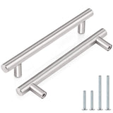 Probrico (25 Pack 5 Inch Euro T Bar Cabinet Pulls, Stainless Steel Kitchen Drawer Handles, Brushed Nickel Drawer Pulls