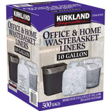 Kirkland Signature87507 Wastebasket Liners, Clear, 10 Gallon, 500 ct