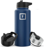 IRON FLASK Camping & Hiking Hydration Flask with 3 Lids - Stainless Steel, Double Walled & Vacuum Insulated Water Bottle - Leak