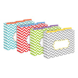 Barker Creek Designer File Folders Set of 12, Beautiful Chevron, Multicolor Chevrons on Outside, Soft Colors on Inside, Letter S