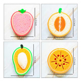 WishLotus 4Pcs Dish Cleaning Sponges, Cute FruitShape Thickened Kitchen Sponge, Multifunctional Wipe Decontamination Lightweigh