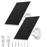 FUTUREZEN 2W Solar Panel for Security Cameras, 5V Solar Charger for Rechargeable Battery Cameras with Micro USB & USB-C Ports, I