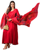 Gosriki Women'S Cotton Blend Anarkali Solid Kurta With Pant & Dupatta (Saniba Pink-Gs_Xl_Pink_X-Large),Pink,,B0D57CX1NJ
