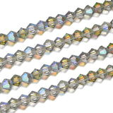 1000pcs Czech Faceted Bicone Crystal 4mm (0.16 Inch) Small Glass Beads Spacer Bulk Green Red Shimmer
